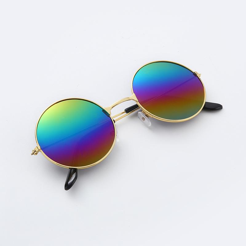 7001 Coated Round Frame Prince Glasses, Colorful Round Frame Sunshades, Metal Color Sunglasses Sunglasses