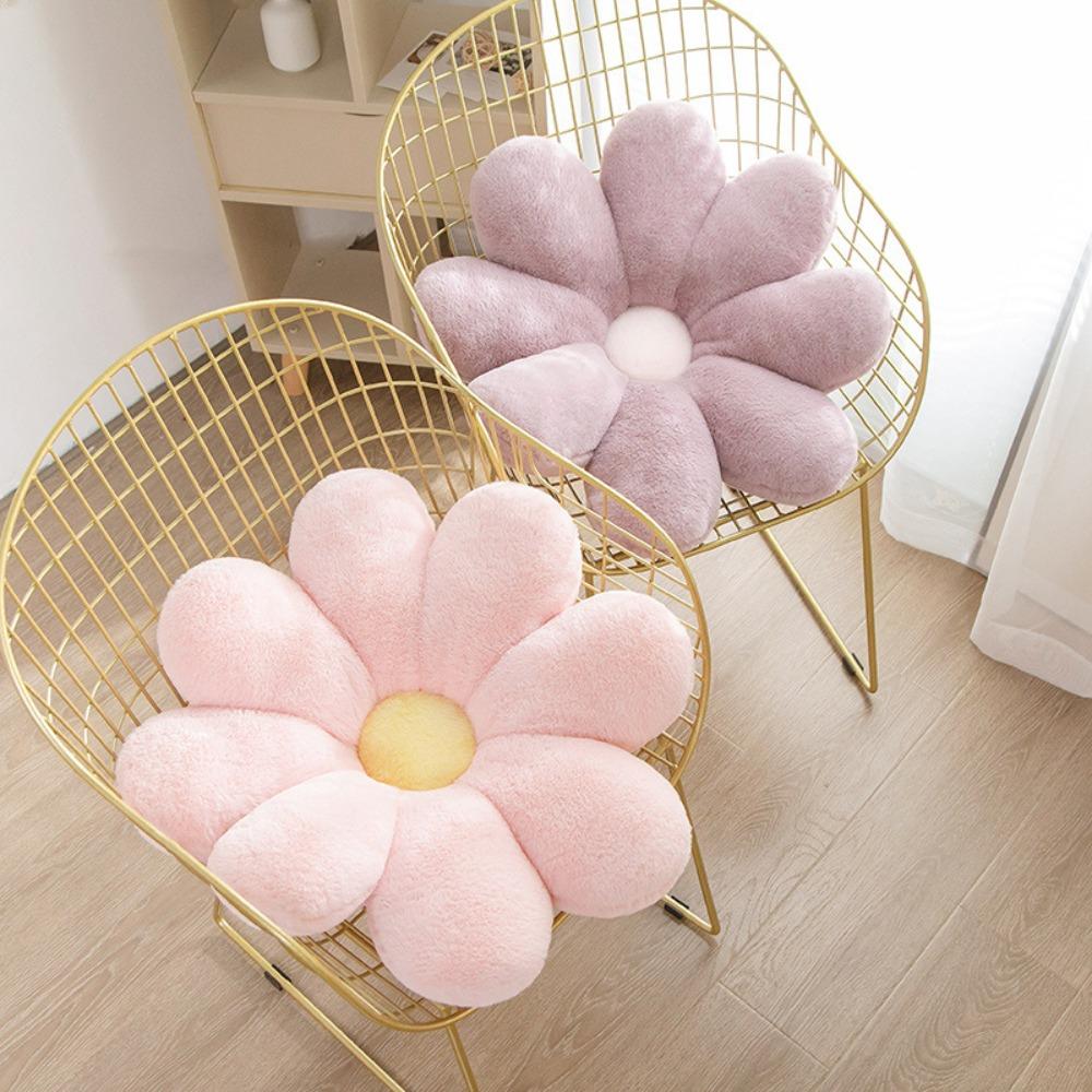 Soft Flower Plush Pillow PP Cotton Filled Chair Mat Multifunctional Tatami Mat  Living Room