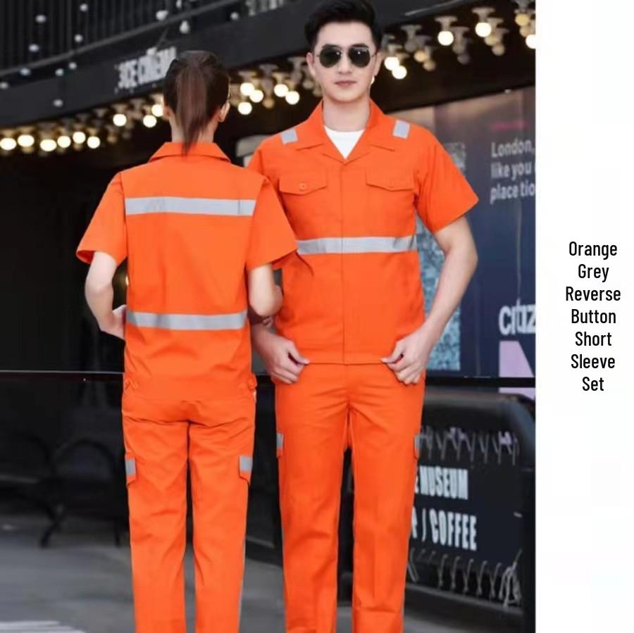 Reflective Workwear Set: Spring & Autumn, Summer Sanitation, Road Construction, Wear-resistant, Thin Long-sleeved Uniform