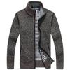 Winter Dicke Herren Strickpullover Mantel Off White Langarm Strickjacke Fleece Full Zip Männlich Kausal Plus Size Kleidung für den Herbst