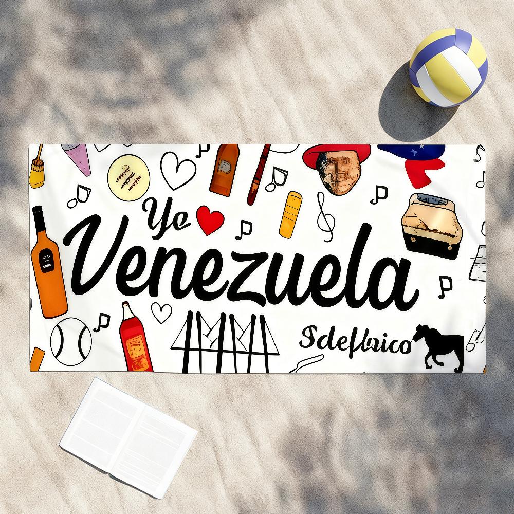 Flag of Venezuela Venezuelan Towel Soft Lightweight Anti-Sand Large Beach Towel Quick-Drying Bath Sports Family