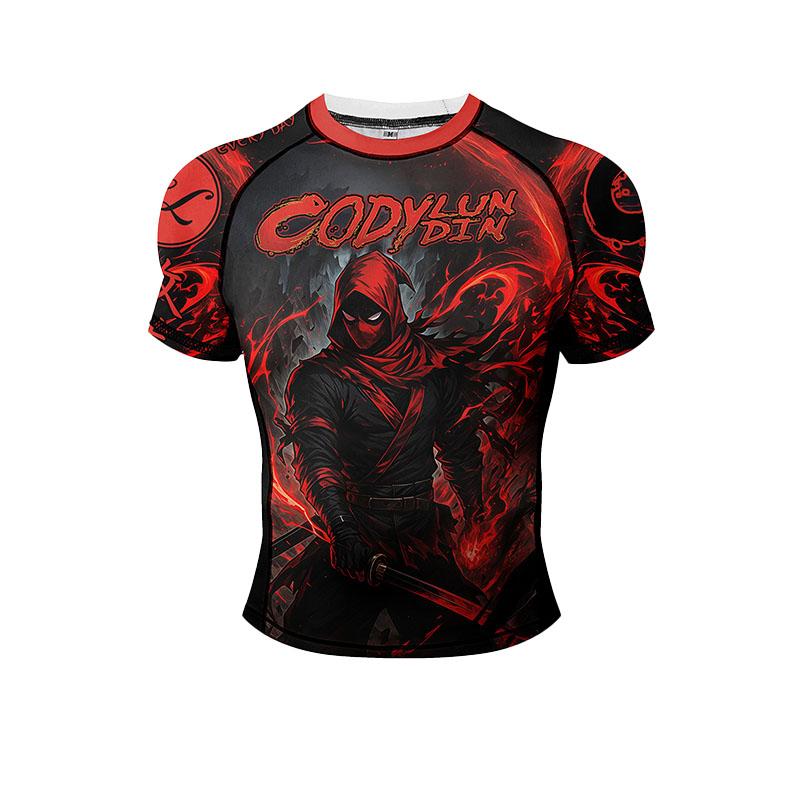 Men Women BJJ Rash Guard "No Taps Only Naps" Print, Quick Dry Jiu-Jitsu MMA Compression Training Short Sleeve Shirt