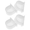 HANABASS 4Pcs Semi Circle Bird Feeder Set Easy Install Plastic Food Water Container for Small Birds Cage Feeding