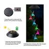LED Solar Hummingbird Wind Chime Color Changing Solar Hanging Wind Chime Pendant Light for Outdoor Patio Garden Decoration