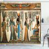 Retro Egypt Pyramid Pharaoh Painting Printed Shower Curtains Waterproof Bathroom Decor Cloth Curtain Set With Hook Bath Screens