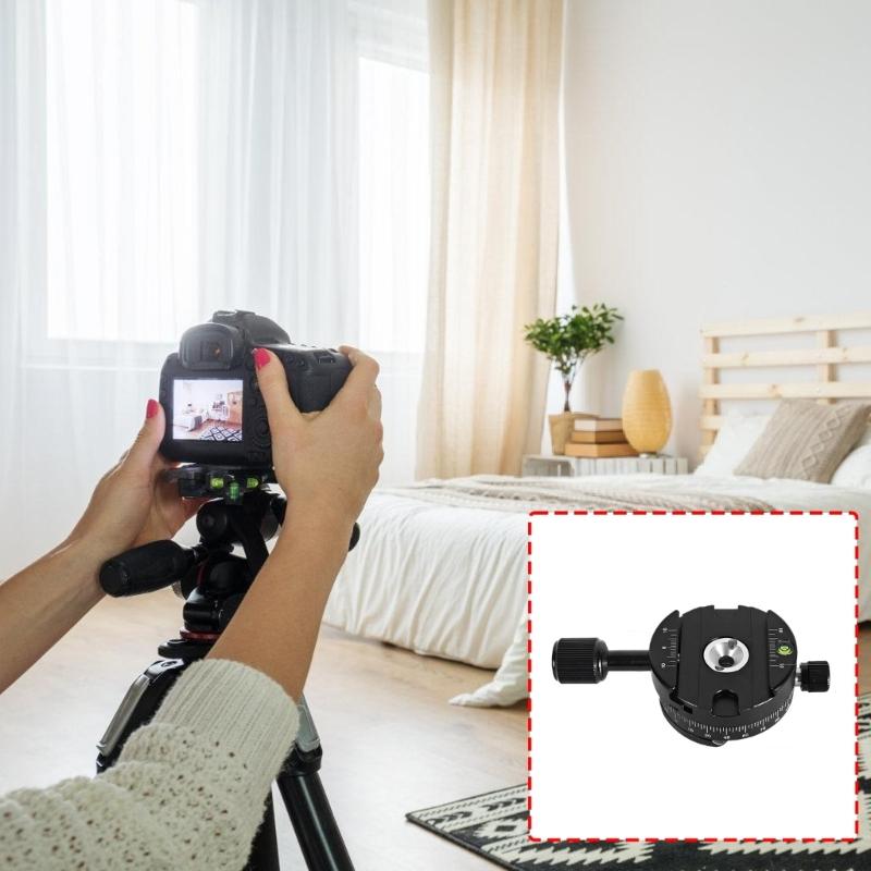 360 Degree Panoramic Rotating Quick Release Plate Clamp Tripod Head Mount Quick Release Plate Clamp with 1/4 Screw