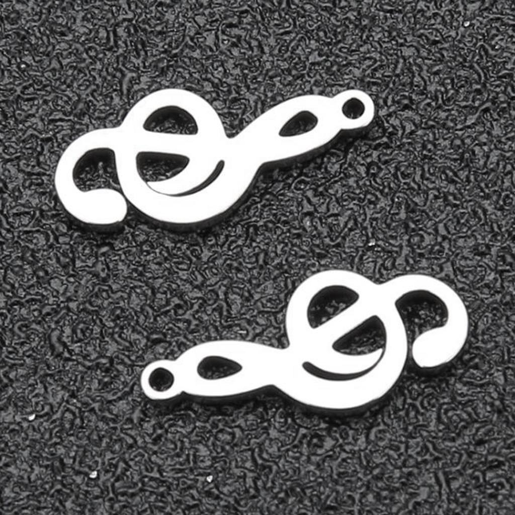 20Pcs Stainless Steel Music Symbols Charms Pendants for DIY Jewelry Findings