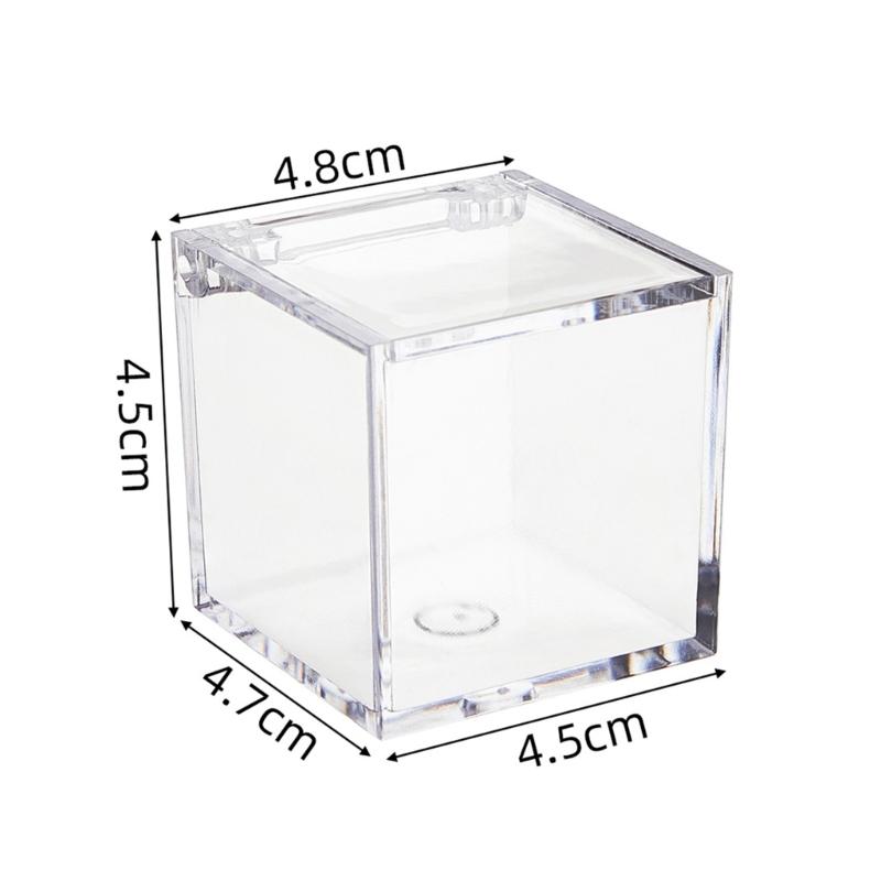 Conjunto de 12 Caixas Transparentes à Prova de Poeira para Embalar Doces Caixas de Armazenamento de Plástico para Doces e Biscoitos Recipientes Quadrados Cúbicos