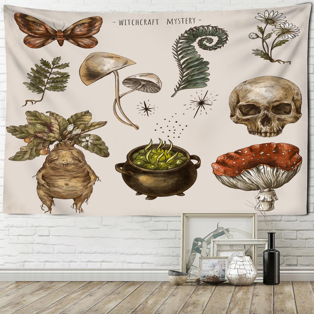 Psychedelic Abstract Plant Tapestry Wall Hanging Mysterious Tapiz Hippie Art Printed Background Cloth Home Decor