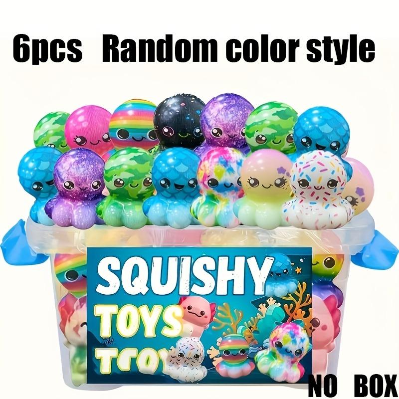 Octopus squishy toy slow rising stress relief fidget toy cute squeeze toy for kids 6pcs разноцветный