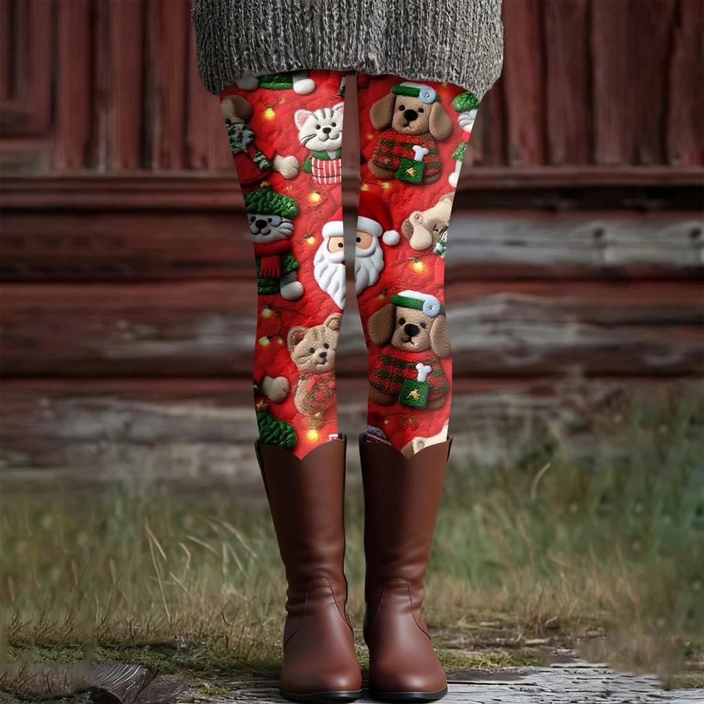 Damen Casual Mode Outdoor Halloween Bedruckte Slim Elastische Yogahose Cropped Hose