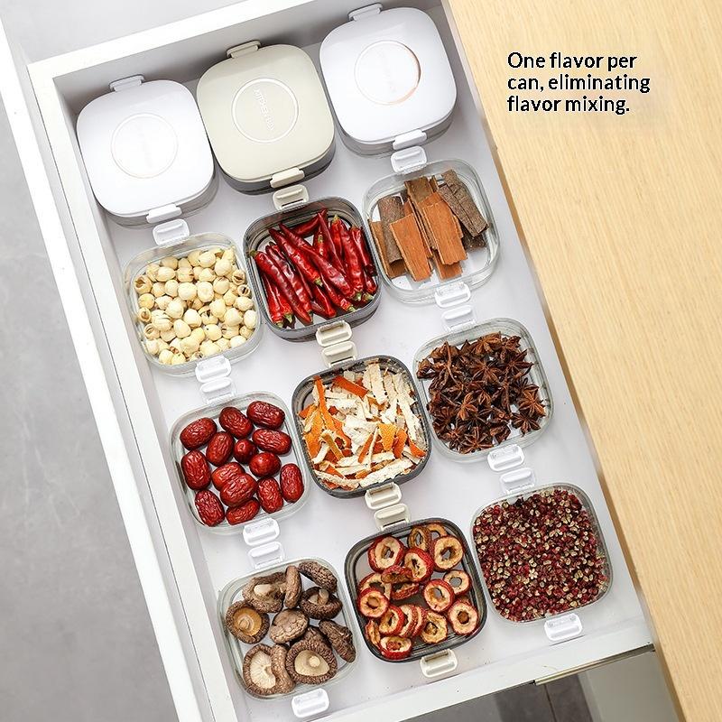 Stackable Spice Rack Organizer - Clear Plastic Drawers with Airtight Lids for Dried Herbs Seasonings Kitchen Storage for Cabinet