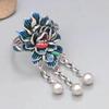 S925 Sterling Silver Cloisonné Lotus Ring: Blue Retro Chinese Style Ethnic Jewelry