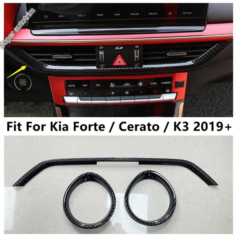 Central Control AC Air Conditioning Warning Light Lamp Strip Cover Trim ABS Accessories For Kia Forte / Cerato / K3 -