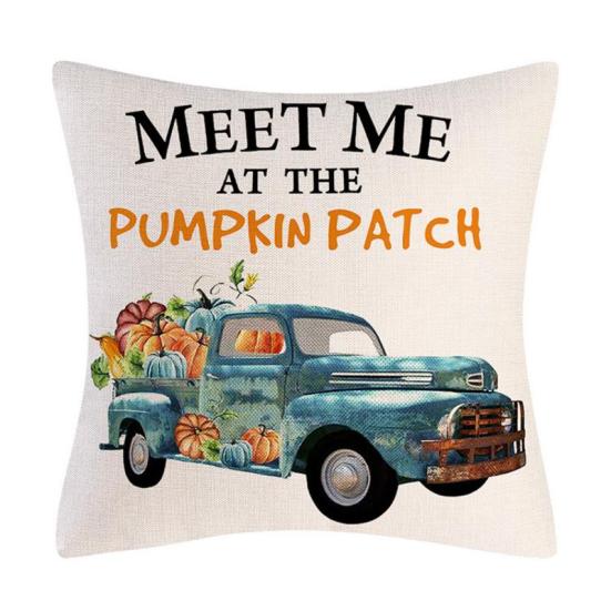 

Fall Throw Pillow Cover Home Decor Pumpkin Truck Maple Leaf Farm Cushion Cushion Cover