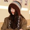 Autumn and Winter Contrasting Color Fringed Knitted Hat Children's Outdoor Cold Protection and Warmth Casual Versatile Face Small Wool Hat Lei Feng