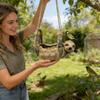 Sloth Bird Feeder Outdoor Hanging Bird Feeder Pendant Decoration Bird Bathtub Garden Courtyard Decoration Current Feeder