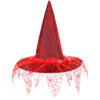 New! Halloween Costume Witch Hats Steeple Top Spider Web Pattern Mesh Wizard Makeup Props Cosplay Prom