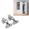 2Pcs Cabinet Hinges Stainless Steel 2.0mm Thick Thicken Base Electroplating Bright Wardrobe Hinge for Kitchen Bathroom