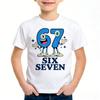 Unisex Six Seven Italian Brainrot 67 Nummern Grafikdruck T-Shirt Junge/Mädchen Sommer Kurzarm Kinder Bequemes T-Shirt Oberteil.