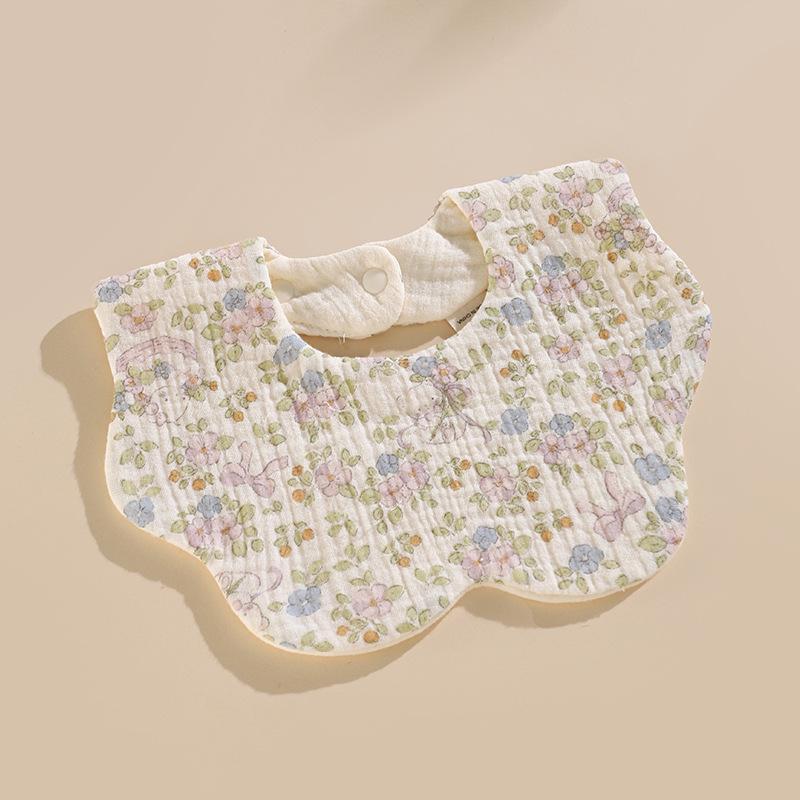 Six-Layer Cotton Petal Bib for Newborns, Boys & Girls - Thin, Soft & Absorbent