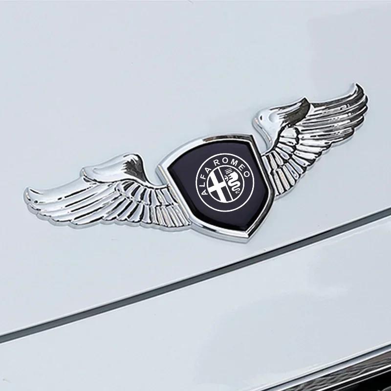

Car Styling Metal Chromed Emblem Badge Sticker for Alfa Romeo Alfa Rome 155 159 156 Giulia Mito Stelvio 4C Spider GT Accessories