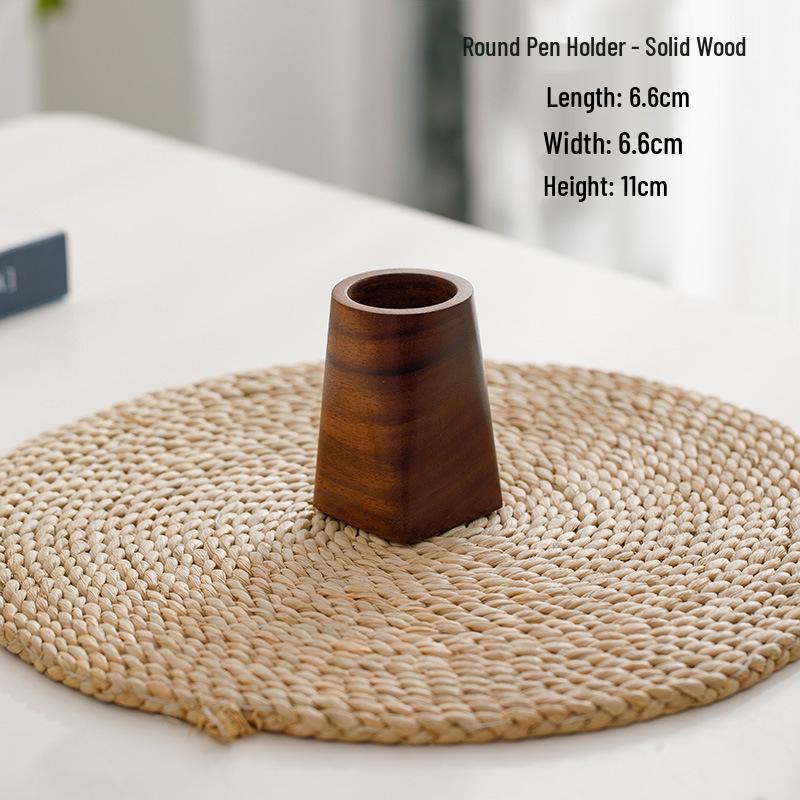 

Light Luxury Walnut Wood Pen Holder: Creative Solid Wood Storage Box & Desktop Ornament