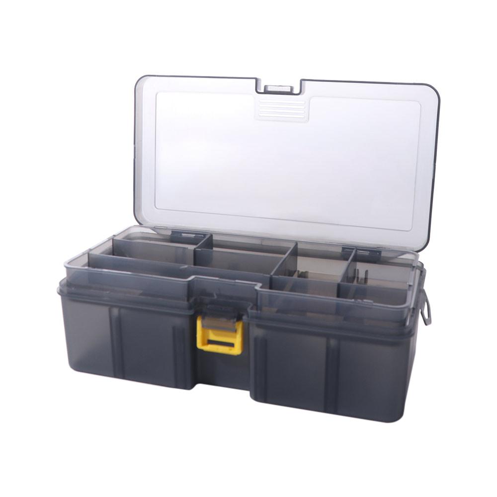 Double Layer Fishing Tackle Box Flip Cover Bait Storage Container  Fishing Tool