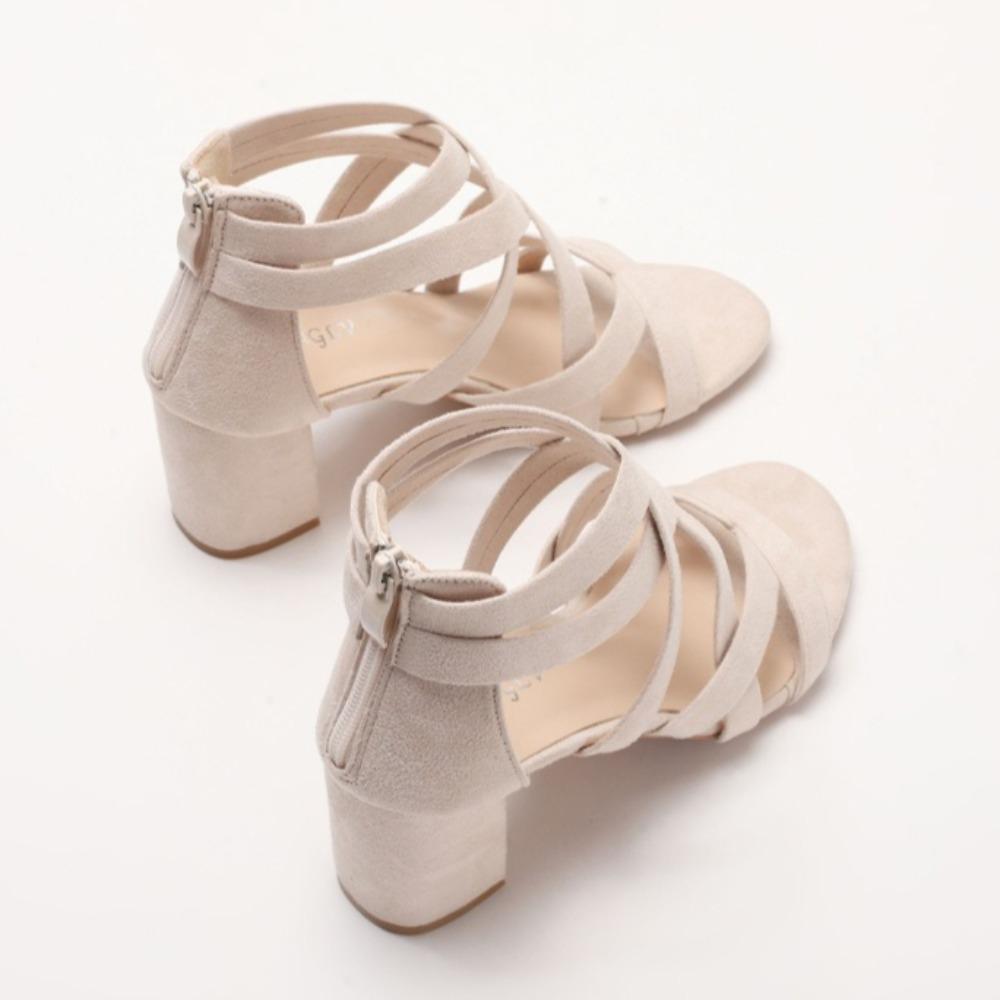 Sandály Dámská Móda 2025 Nové Všestranné Hrubé Podpatky Římský Styl Vysoké Podpatky Dámské Sandály Zadní Zip Léto Dámská Obuv