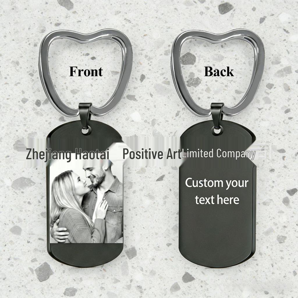 Anime Character One-Piece Laser Engraved Stainless Steel Dog Tag Keychain - Military Style Festival Gift
