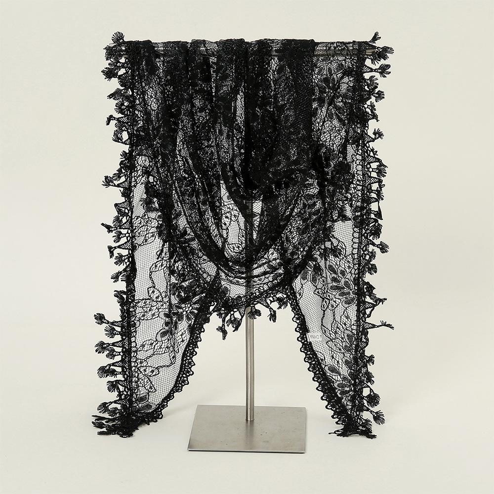 Lace Monochrome Triangular Scarf, Fashionable Hollow Out Women's Solid Color Grape Flower Triangular Scarf