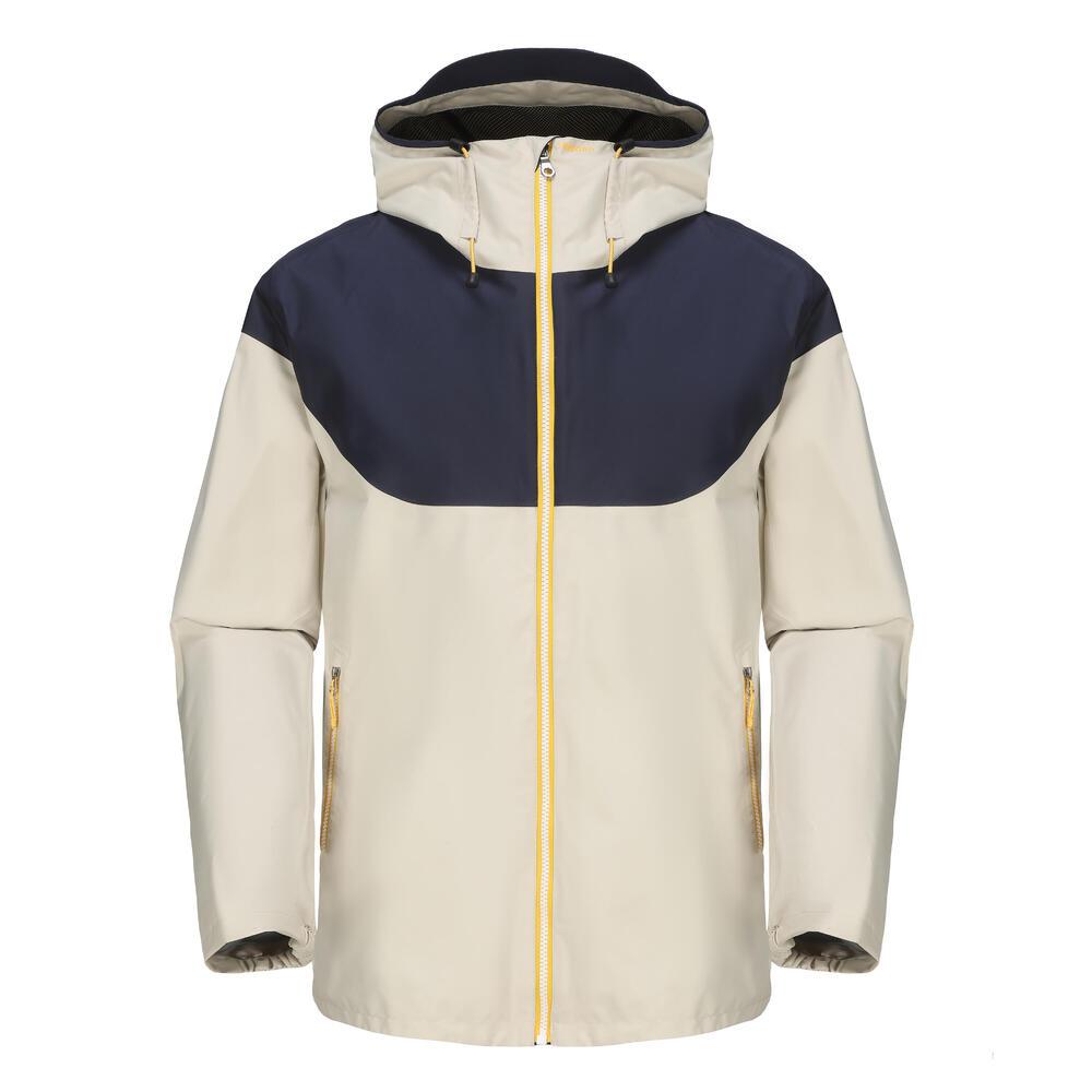 Decathlon 100 TRIBORD Navy White Beige Windproof Waterproof Breathable Hiking Jacket Men's Light Chalk Grey/Blue Black