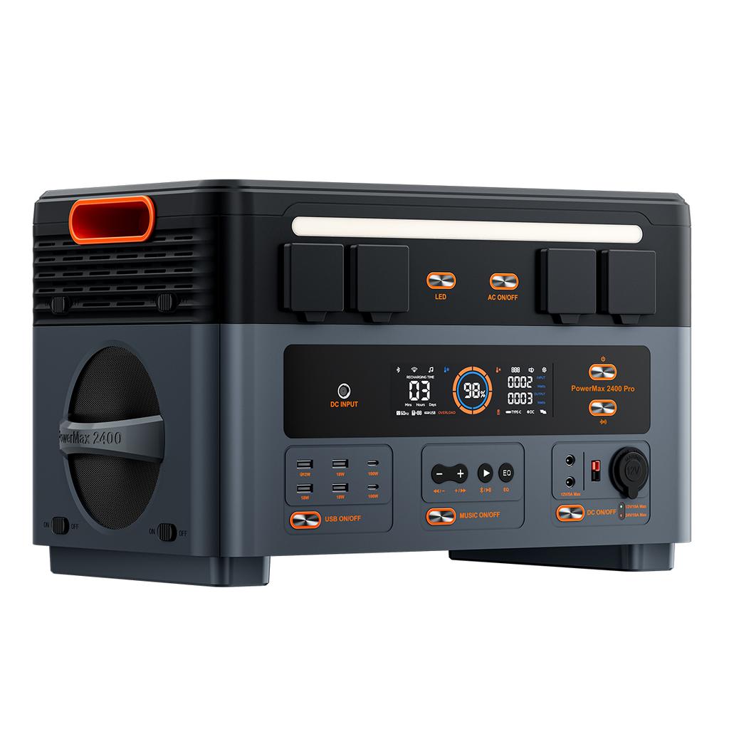 Oscal Power Max 2400PRO 2400W Přenosná napájecí stanice Dva reproduktory Chytré ovládání přes APP LiFePO Rozšiřitelná baterie BT reproduktory Oscal