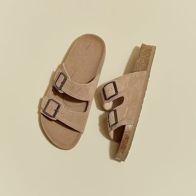 

Leopard print cool slippers women s spring and summer new soft bottom niche design beach one-word drag 35 імбирний