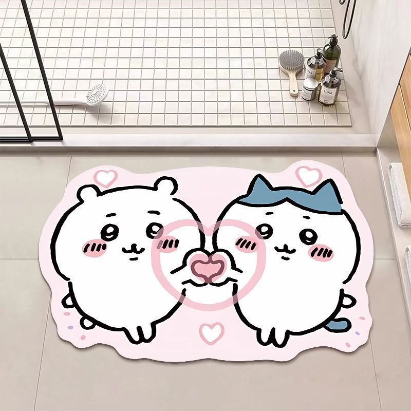 bathroom foot matJiyikawa toilet floor mat diatom mud bathroom foot mat toilet door non-slip quick-drying dirt-resistant carpet
