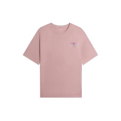 Printed Crew Neck Loose Short Sleeve T-Shirt Men Tops Rose-Red AHSS783-6