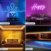 12V RGB Neon LED Strip Light Waterproof Flexible Silicone Tape with Bluetooth APP & 48-Key Remote for Home Christmas Party Decoration