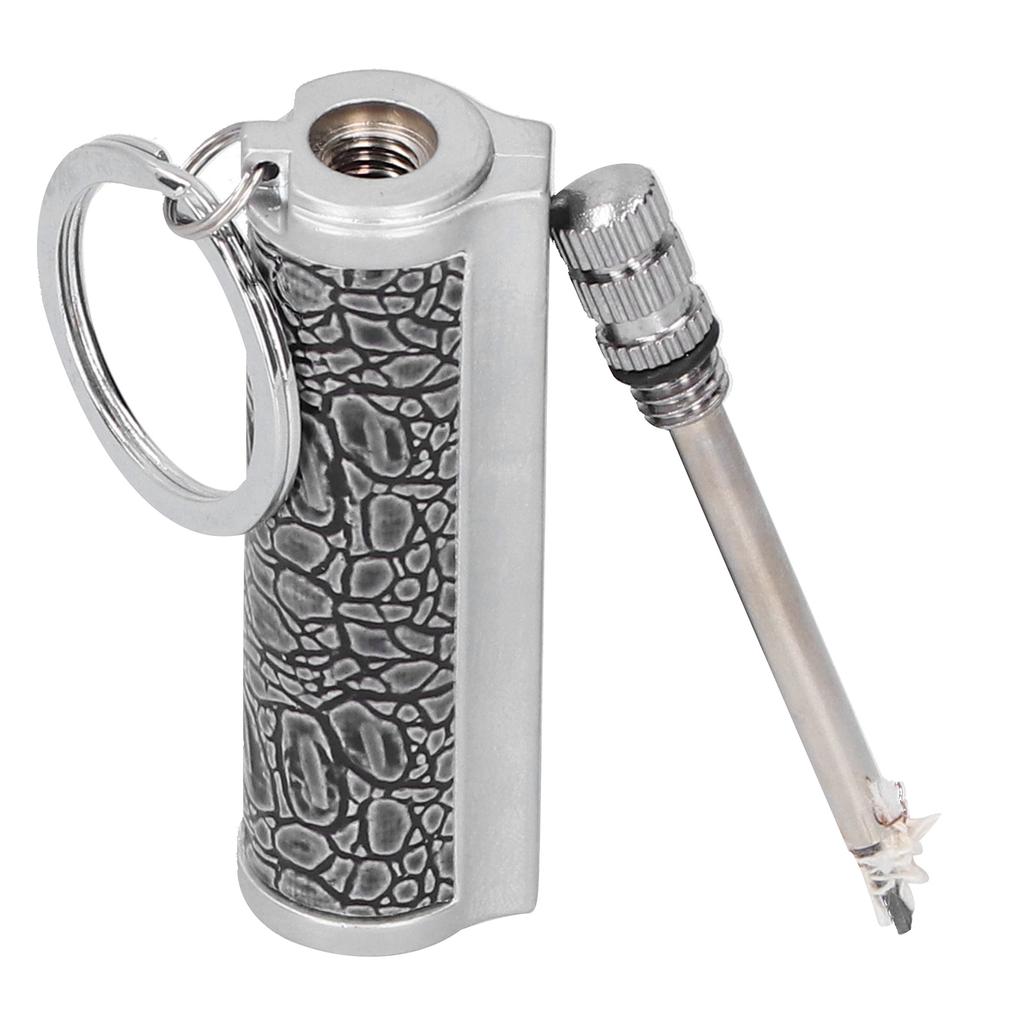 Cigarette Lighter Matchstick Kerosene Lighter Waterproof Lighter Outdoor Vintage Key ChainGray