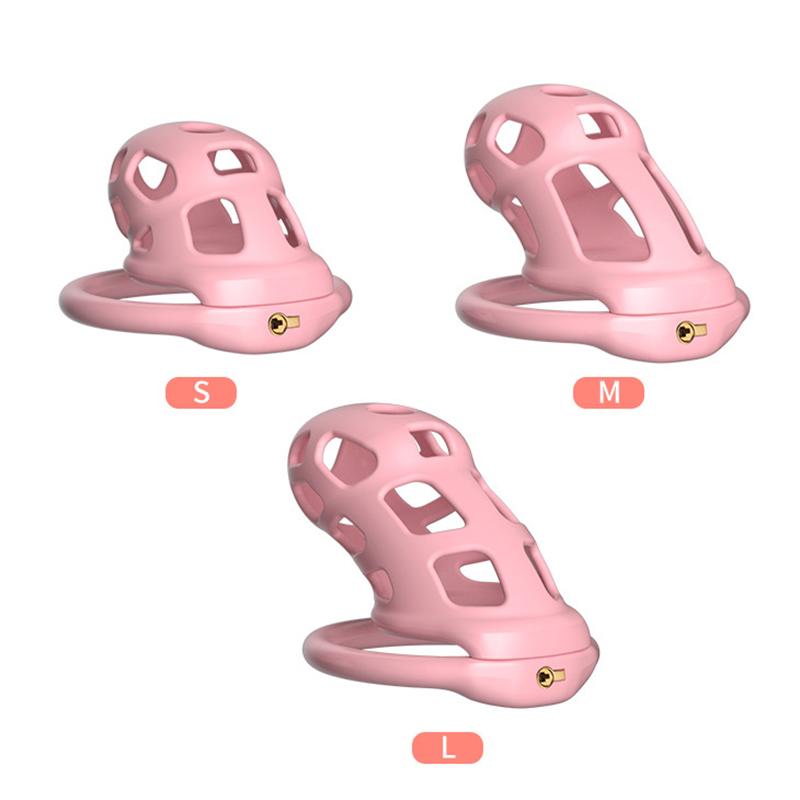 Soft silicone chastity cage pink cock cage lockable male chastity device belt 4size cock ring femdom 18+ adult sex toys for men.