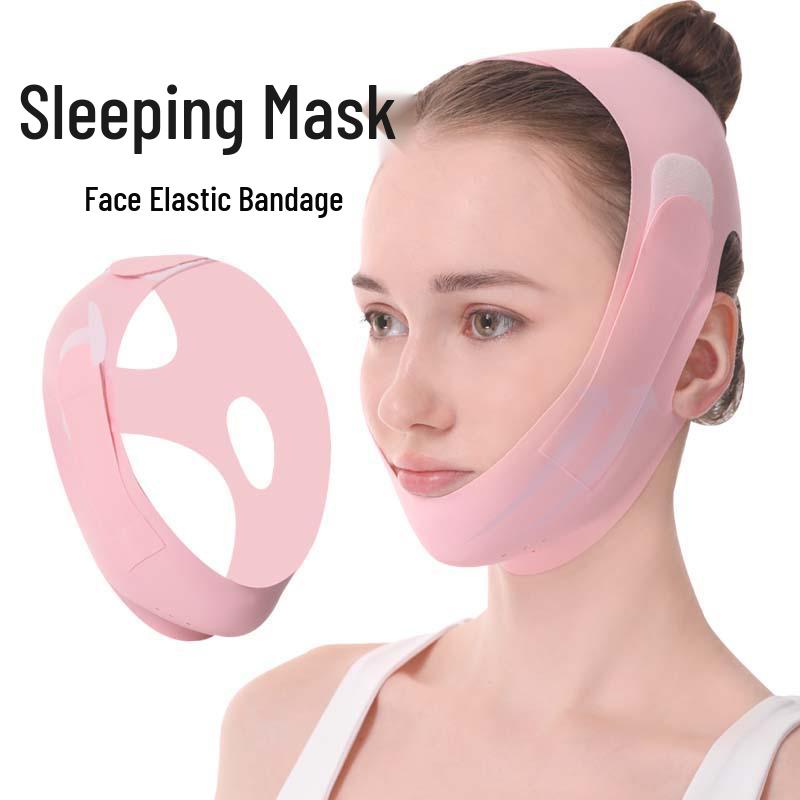 Ночная маска для формирования V-образного лица: Эластичный, дышащий лифтинг для двойного подбородка и носогубных складок One Size