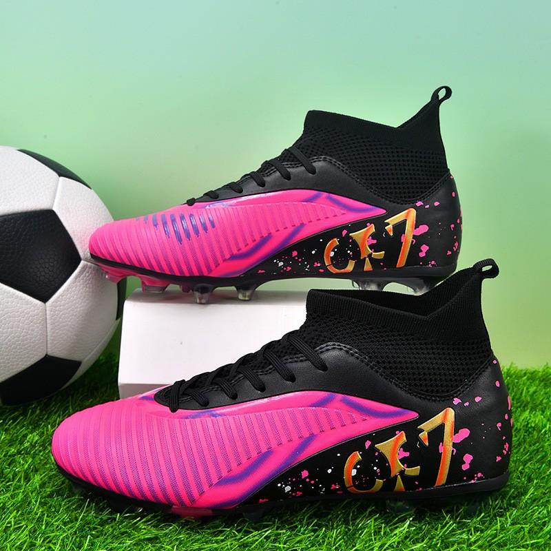 Mens Womens Low-Cut Football Cleats Grass Field Training Match Play Rubber Sole With Flexible Design
