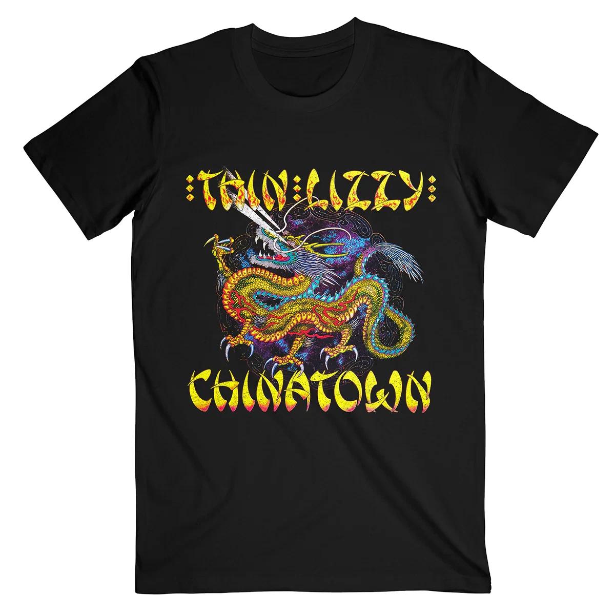 Men s and Women s T-shirts NEW Thin Lizzy Band Chinatown Cover Heavy Cotton Black L
