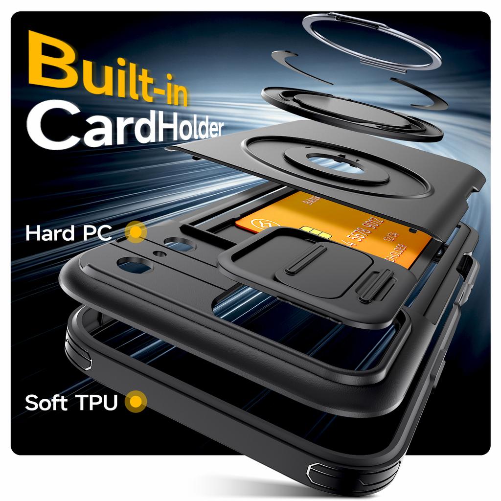Luxury Wallet Case For iPhone 17 16 15 14 13 12 Pro Max 17E 16E 17Pro iPhone17 Shockproof Armor & Card Slot Stand Holder Cover