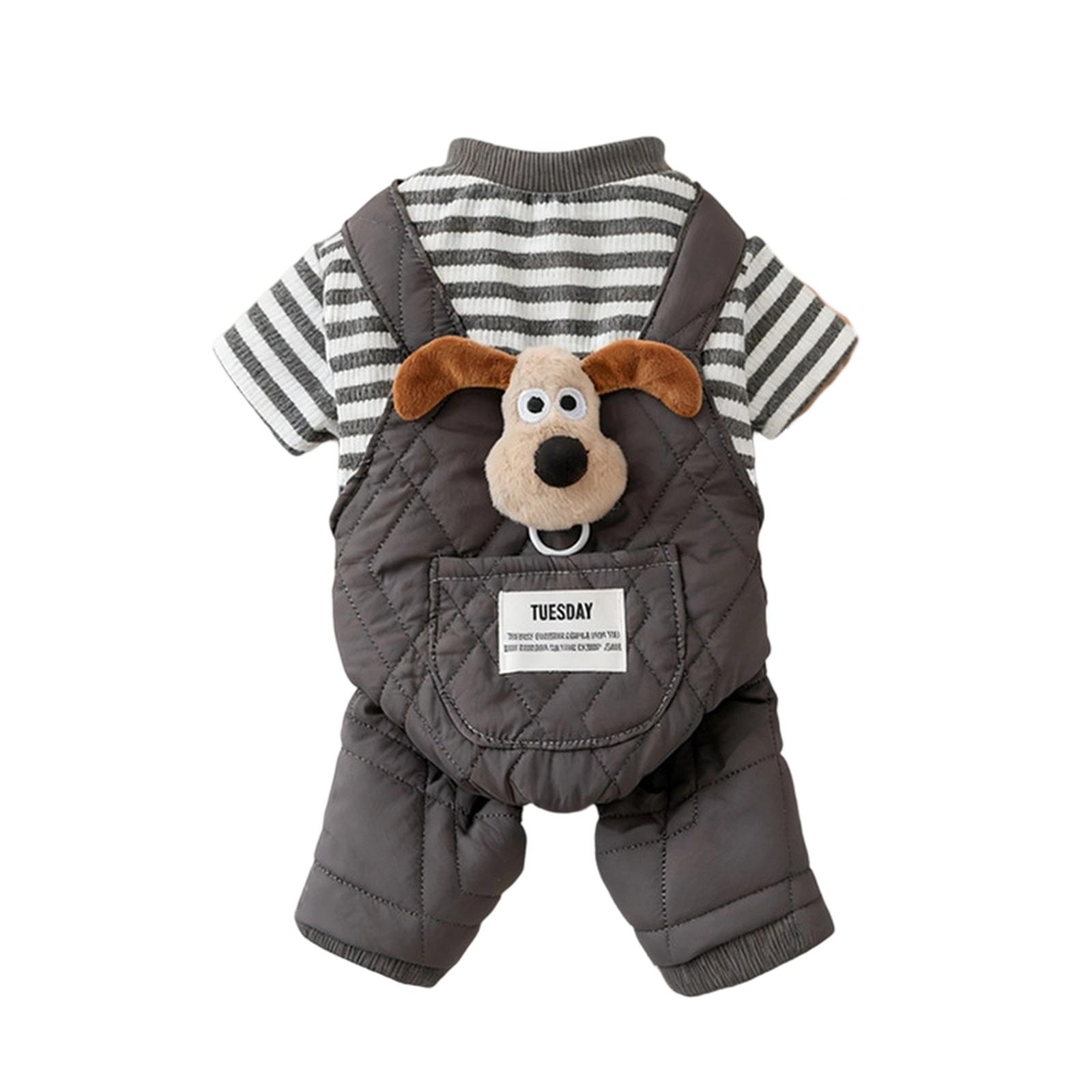 

Зимний комбинезон для собак: Толстый четырехногий мультяшный персонаж с большим карманом для маленькой собаки (Тедди) XL