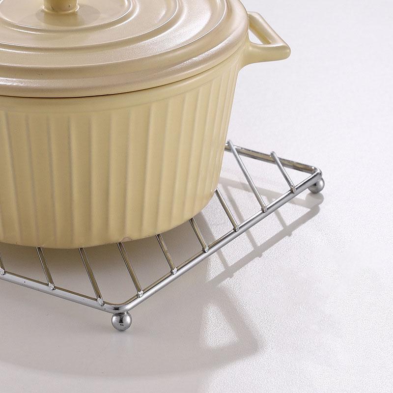 Stainless Steel Coaster Set - Thickened Heat Insulation Pad for Kitchen Table Pot Holder Dish Mat Steamer Rack Cooling Grid