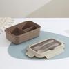 Nordic-Style Stainless Steel Lunch Box with Compartments, Fork, and Spoon - Microwave Safe