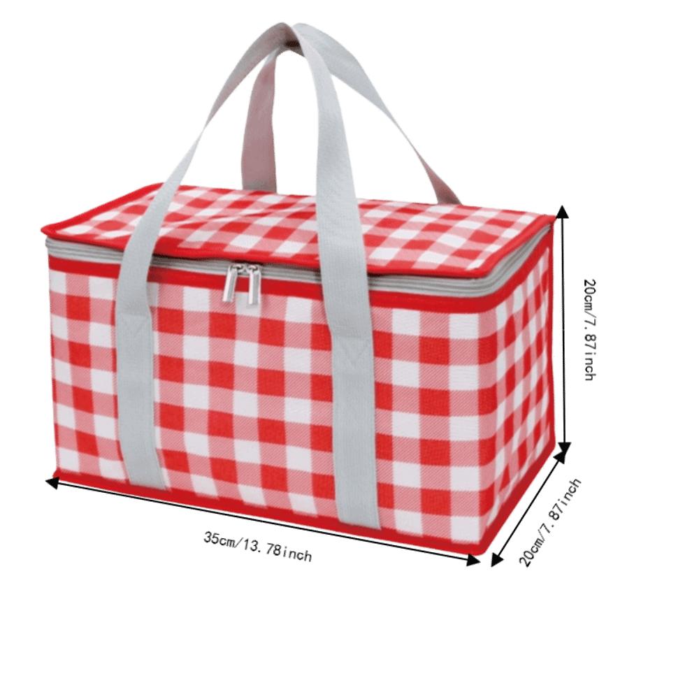 Thermal Insulated Insulated Picnic Bag Aluminum Foil Foldable Picnic Basket  Picnic Trips красный