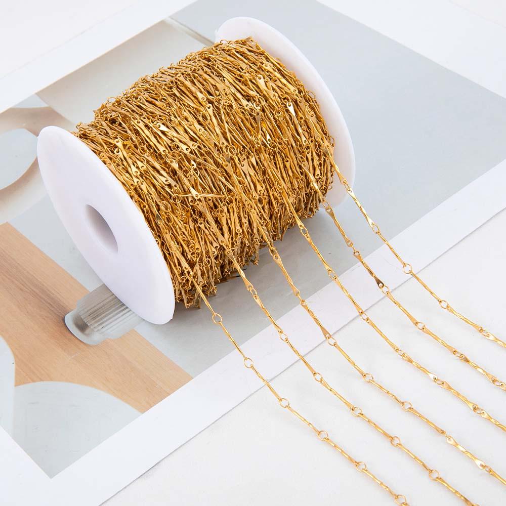 No Fade 1meter Stainless Steel Spiral Twist Stick Link Chain Wave Metal Chain for DIY Necklaces Bracelet Jewelry Making Findings