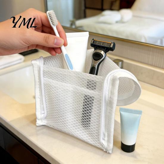 Clear Mesh Storage Bag for Cosmetics Standing Toiletry Bag, Portable Waterproof EVA Cosmetic Organizer, Large Durable Makeup Gym Capacity Case