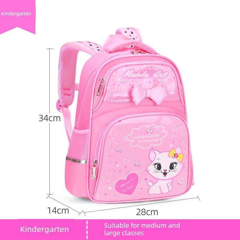

New Arrival Pu K-style Primary School Student Schoolbag Girl Grade 1-3-6 Princess Kids Waterproof Disposable Backpack Kindergarten pink (special price without gifts)